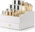 Vlando Makeup Organizer Vanity Display Case - Large PU Leather Storage