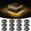 Solar Post Cap Lights 12 Pack for 4x4 5x5 Posts - Dusk to Dawn Glow