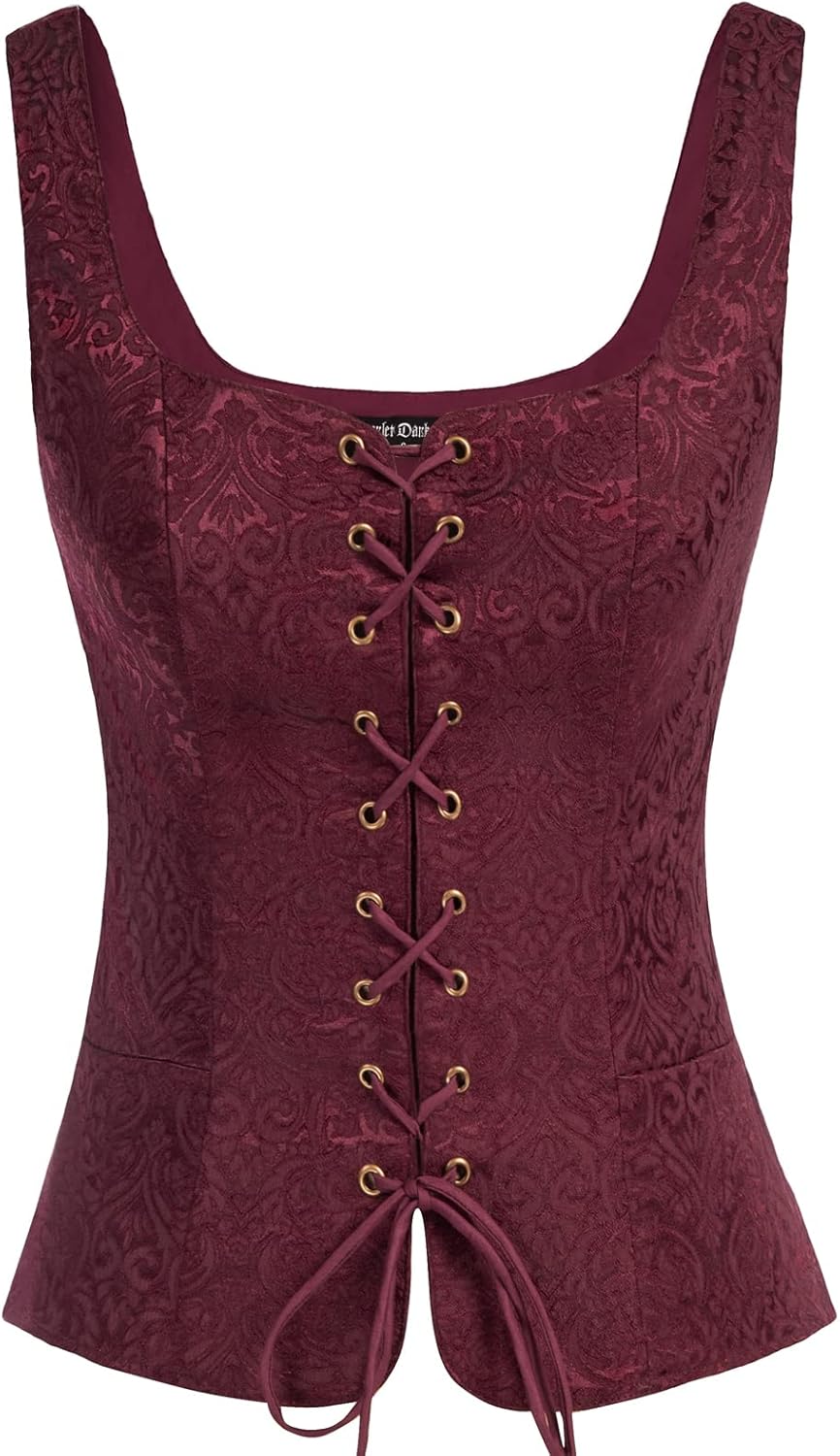 Scarlet Darkness Renaissance Costume Corset Tops for Women