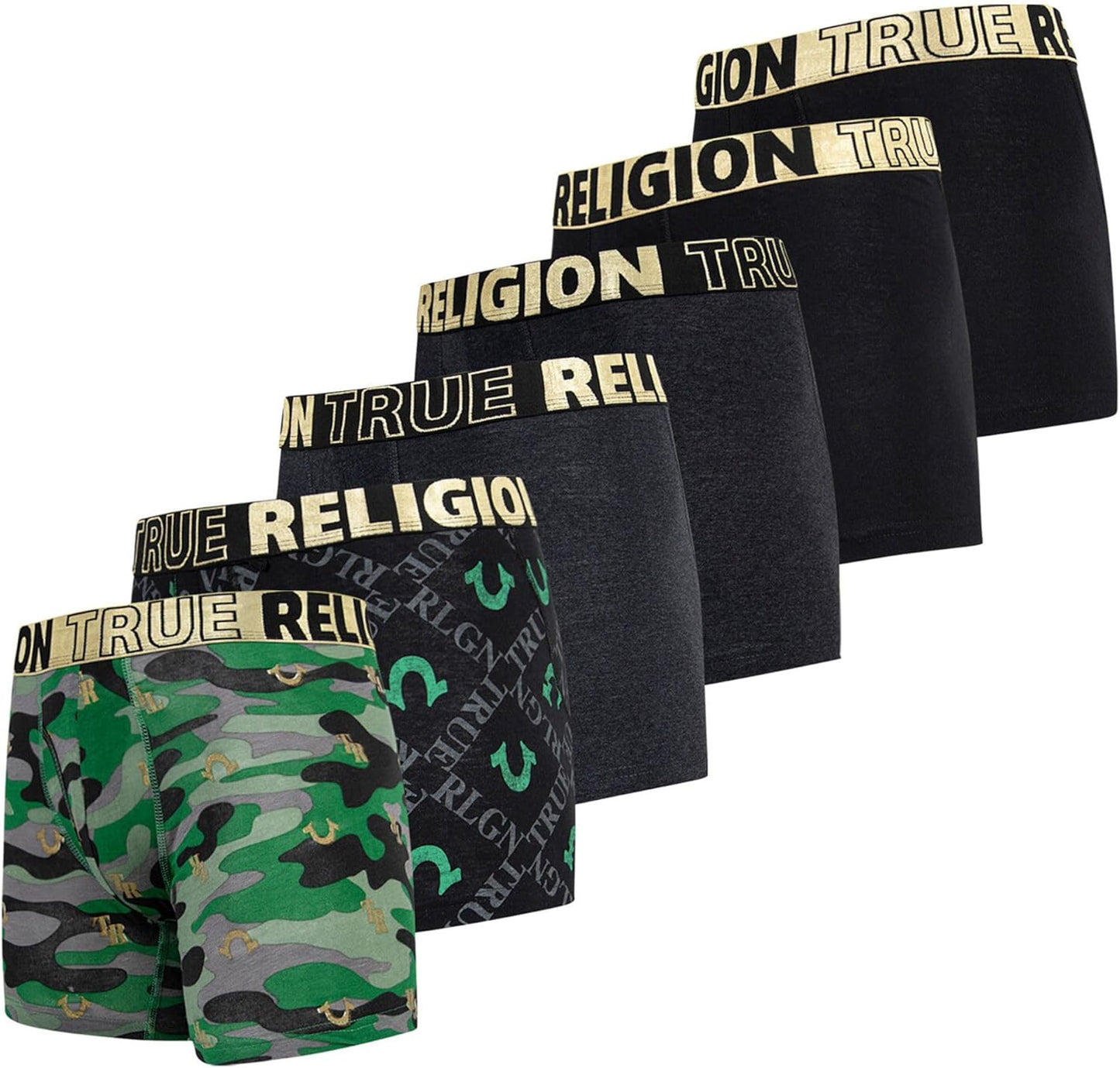 True Religion Mens Boxer Briefs Cotton Stretch Underwear Pack of 6