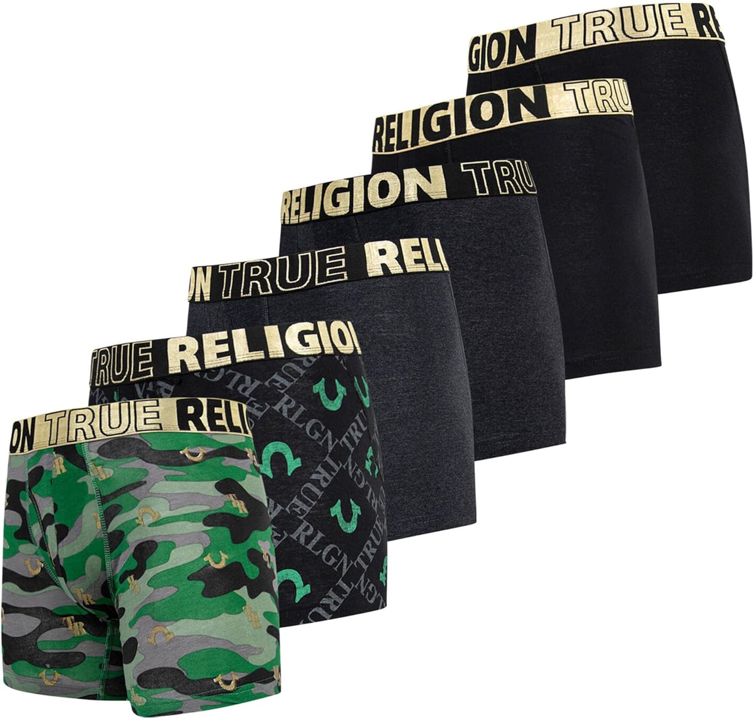 True Religion Mens Boxer Briefs Cotton Stretch Underwear Pack of 6