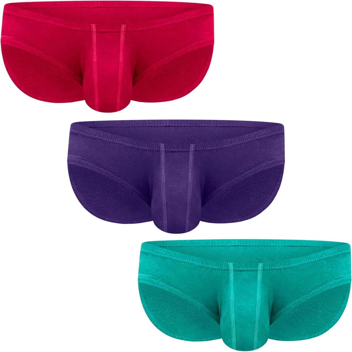 Real Men Ares-Accent Low-Rise Pouch Bikini Briefs for Comfort