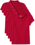 Girls' Uniform Pique Polo with Ruffle Trim for Stylish Comfort