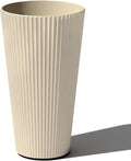 Demi Tall Planter 15 in x 26 in - Durable Plastic-Concrete Finish