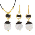 Cultured Pearl Necklace with Earrings - Colorful Miyuki Beads