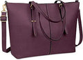 Laptop Tote Bag for Women 15.6 in Waterproof Lightweight Leather