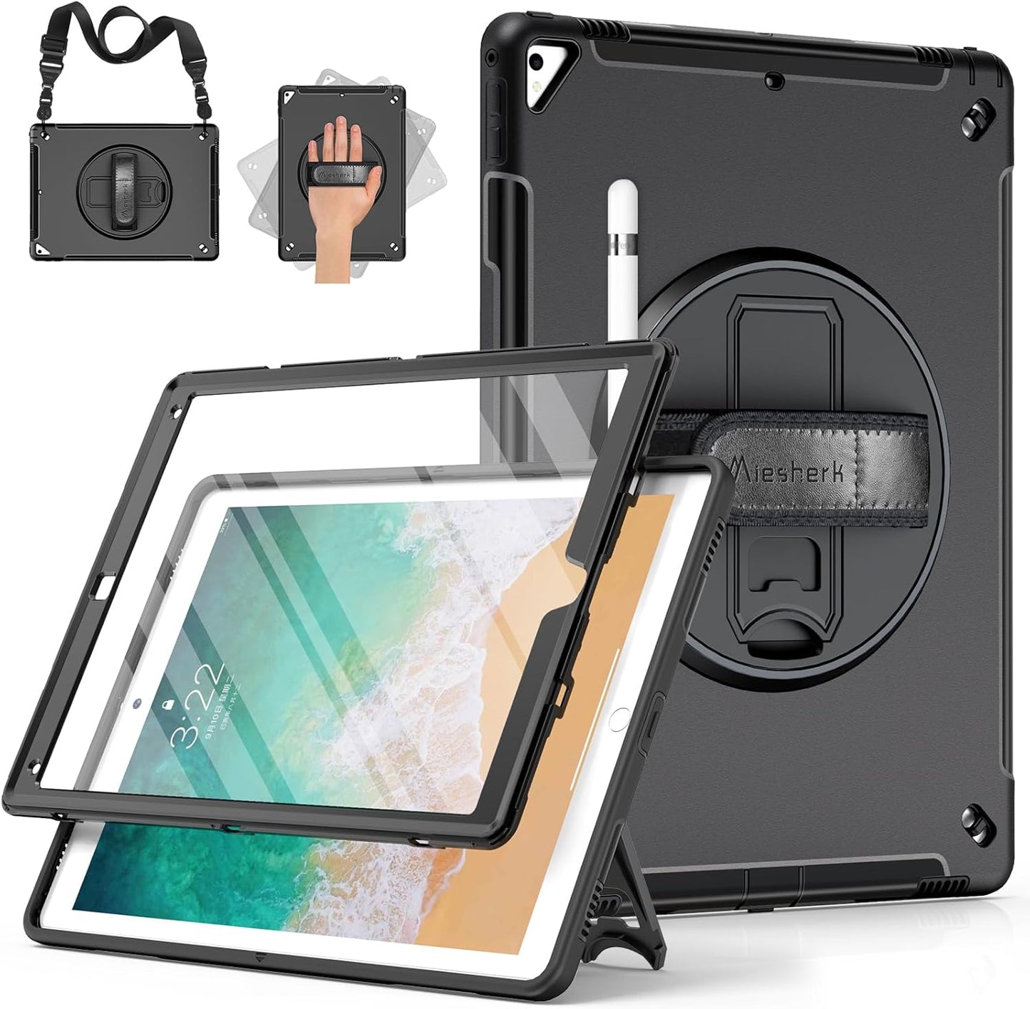 Miesherk iPad Pro 12.9 Case with Heavy Duty Protection and Stand