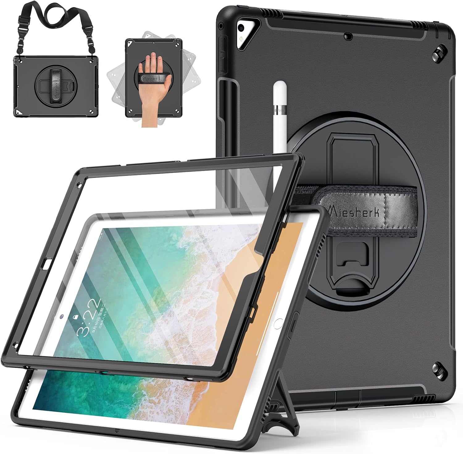 Miesherk iPad Pro 12.9 Case with Heavy Duty Protection and Stand