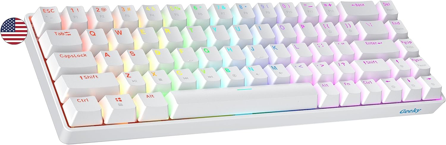 Geeky GK65 65% Mechanical Gaming Keyboard for Gamers