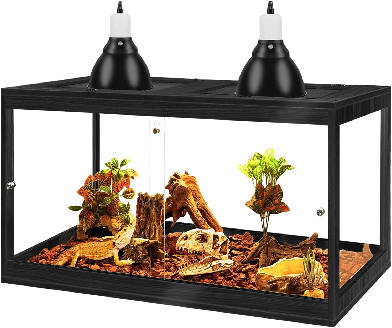 Prolee Tempered Glass Bearded Dragon Tank for Reptiles 28 Gallon