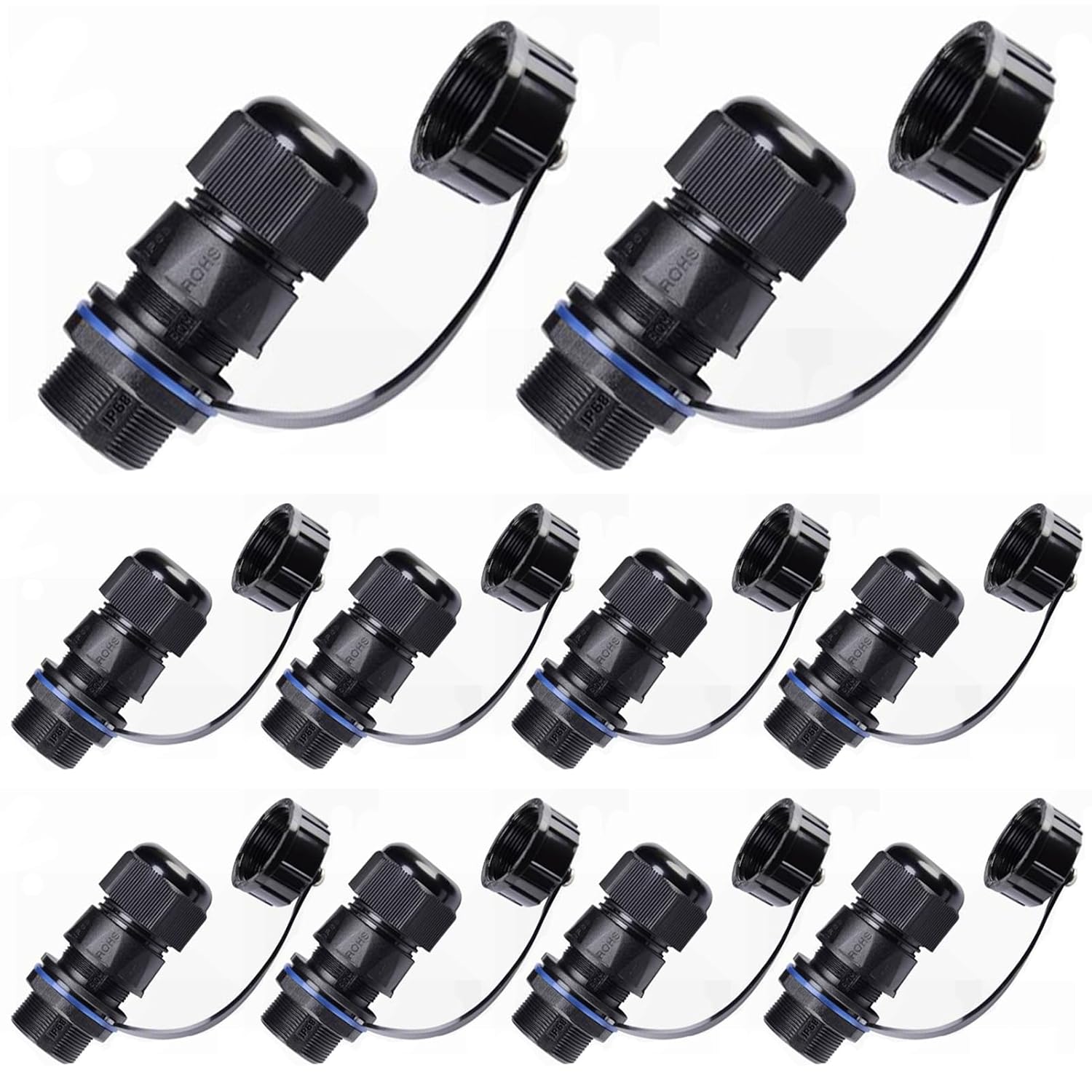 10PCS Waterproof RJ45 Connector for Outdoor Ethernet LAN Cables
