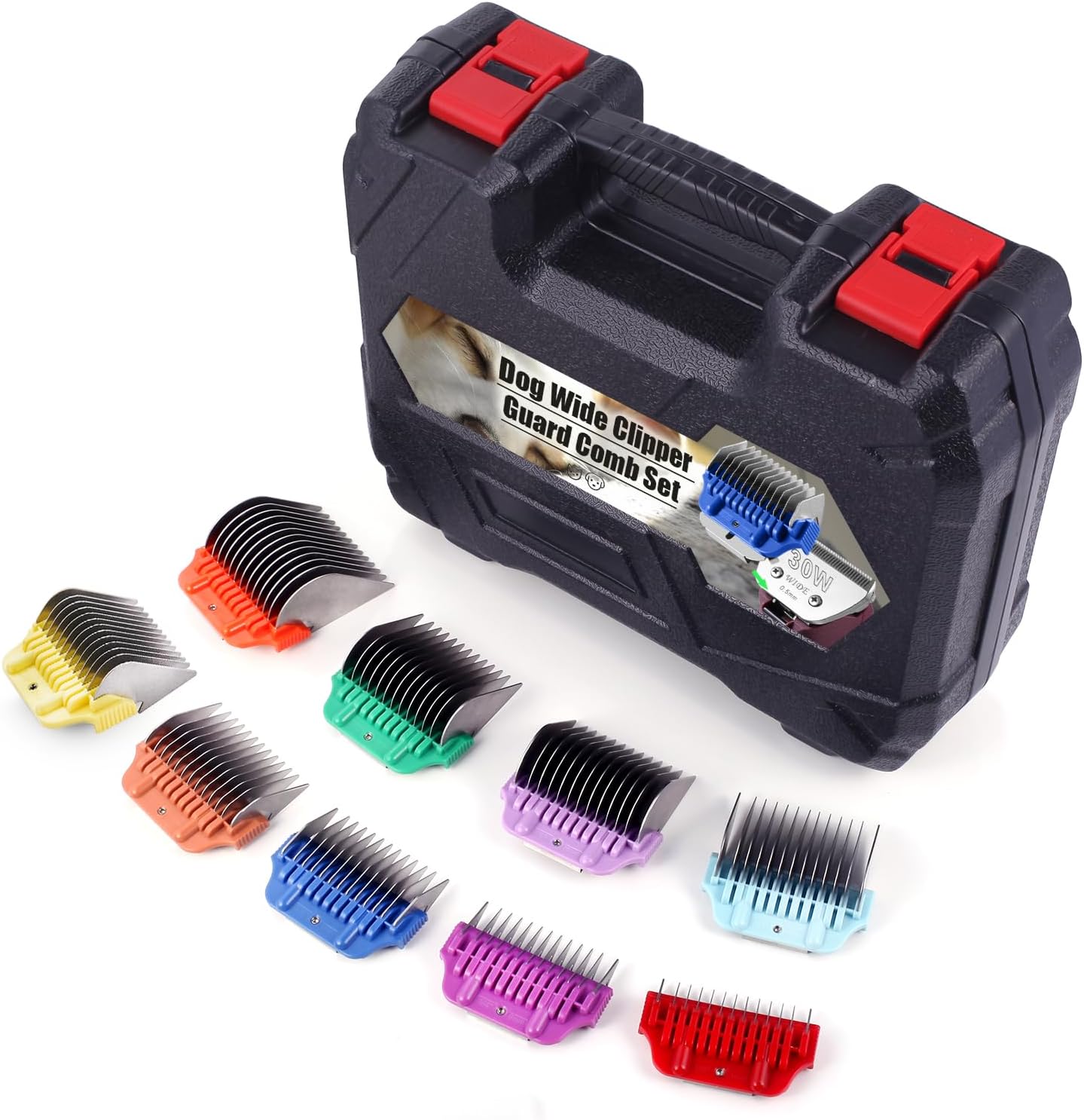 9 Pack Dog Clipper Attachment Guard Comb Set for A5 Series