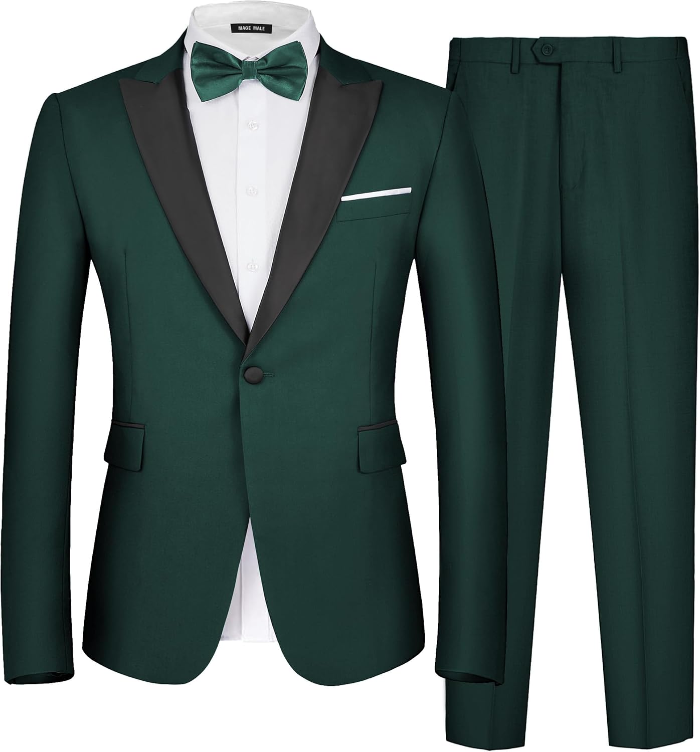 MAGE MALE Men's 2 Piece Suit Slim Fit Tuxedo for Any Occasion
