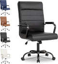 Pure Black Office Desk Chair - High Back Ergonomic Swivel Chair