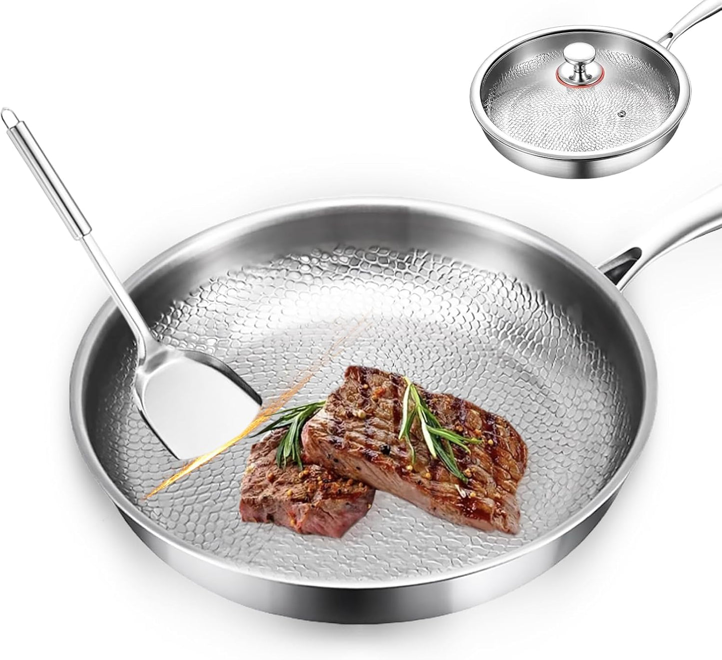 Siraat Pure Titanium Pan: Durable Non-Stick Hammered Cookware