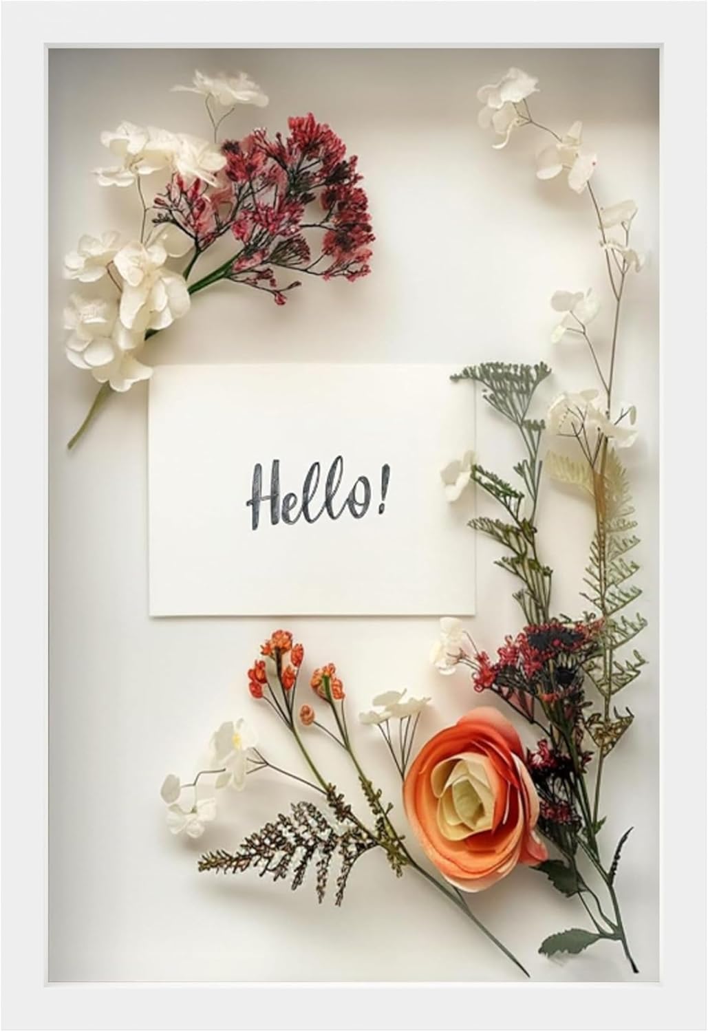 12 x 18 White Wooden Shadow Box Frame for Memorable Displays