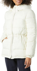 Women's Heavyweight Quilted Hooded Puffer Jacket with Adjustable Waist