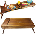 Breakfast Bed Table Tray for Two - Expandable Couple Lap Tray