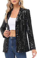 KANCY KOLE Sequin Blazer Jacket Women - Sparkly Open Front Blazer