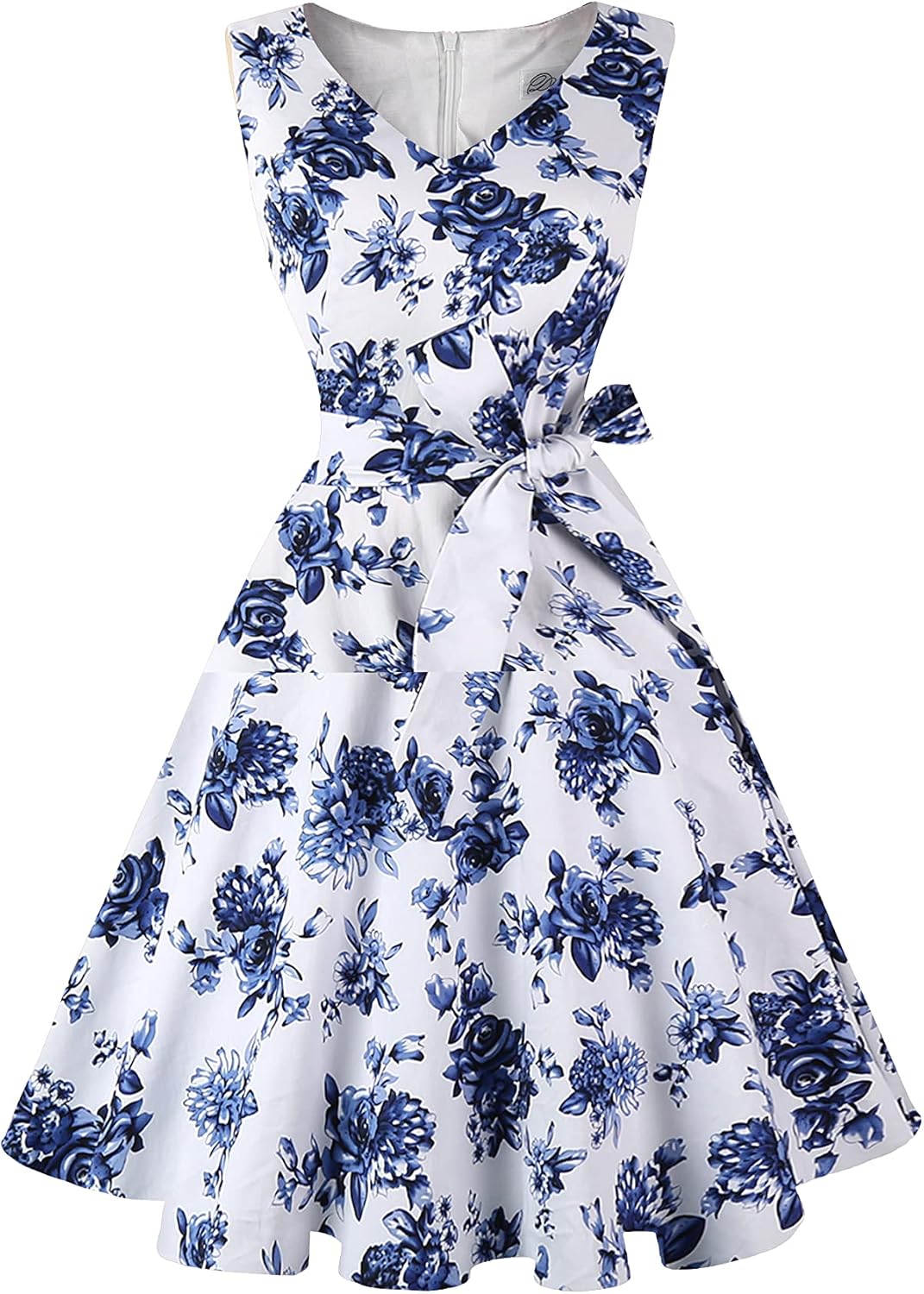 Vintage Sleeveless Cocktail Party Dress with Pockets for Women