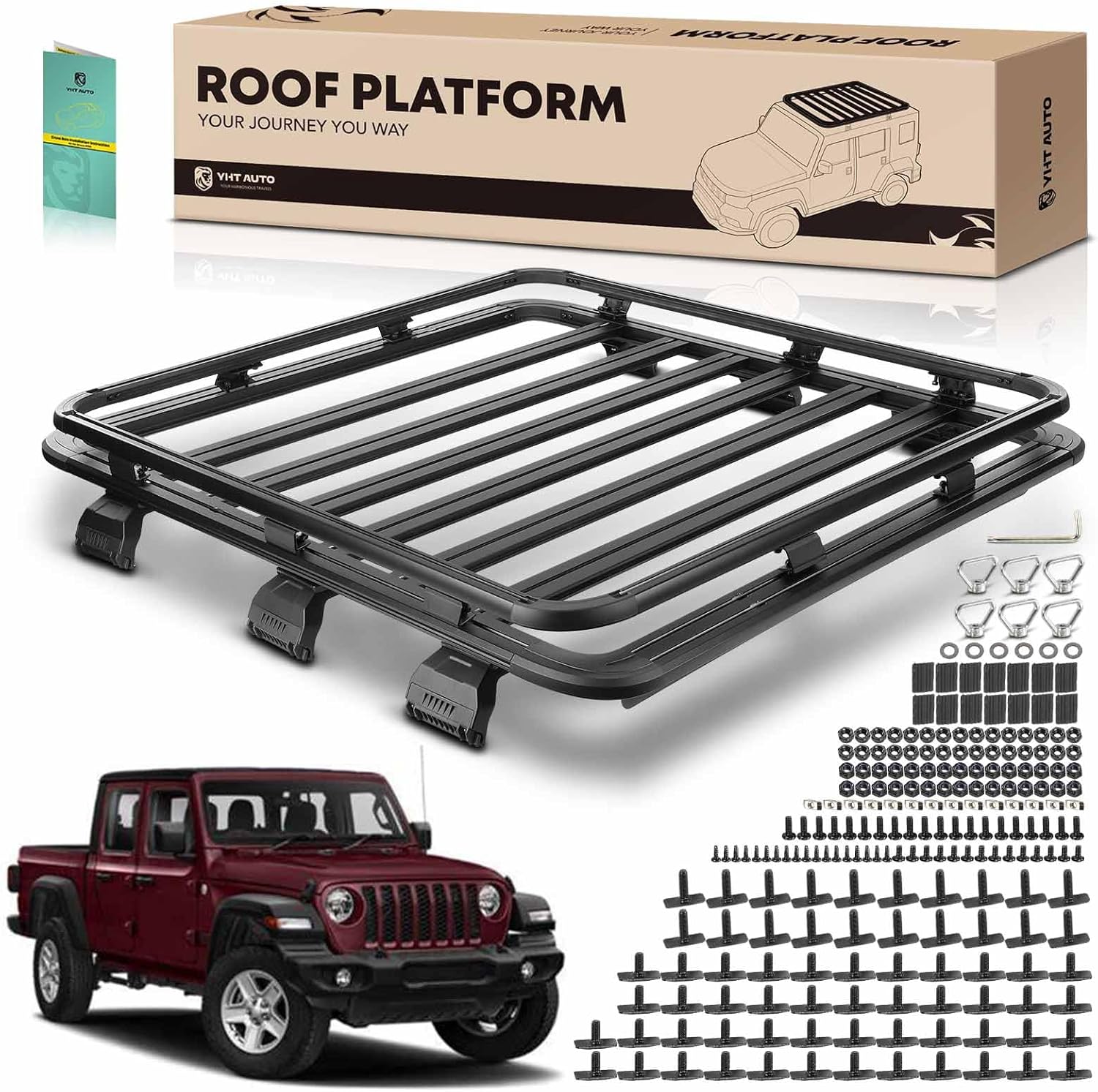 385 Lbs Aluminum Rooftop Cargo Carrier for Jeep