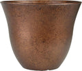 15 in Distressed Copper Resin Planter - Lightweight Indoor Outdoor Pot