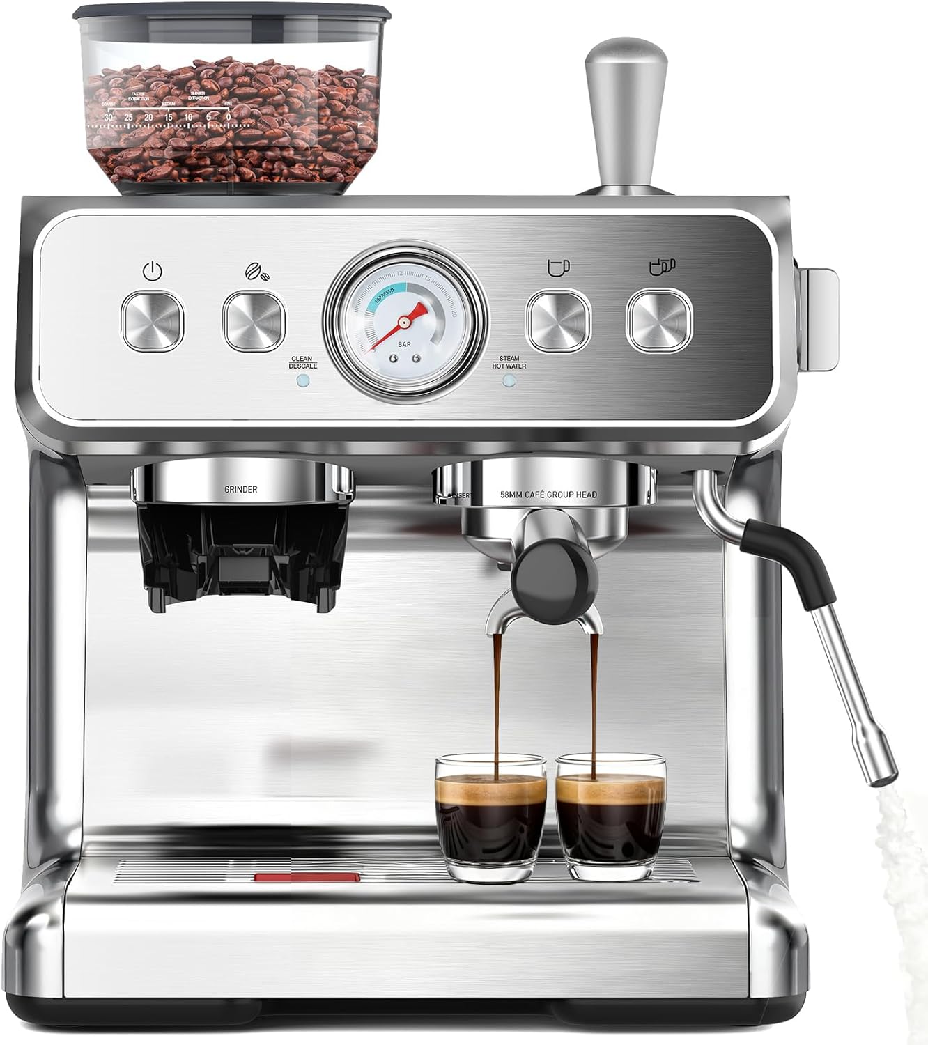 COWSAR 20 Bar Espresso Machine with Grinder & Frother for Home