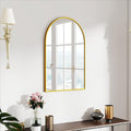 30x20 Arch Mirror Rectangle Wall Mounted Gold Frame - Stylish Entryway
