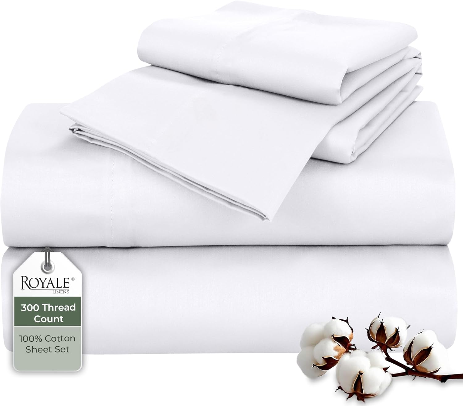 300 Thread Count Full Bed Sheet Set - Soft Cotton Luxury