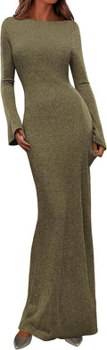 Women's Fall Long Sleeve Maxi Dress with PRETTYGARDEN Design