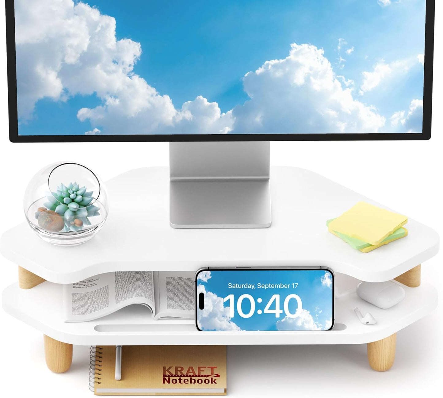Monitor Stand Riser for Ergonomic Comfort and Storage Space