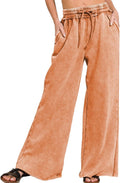 Ainangua Women's Acid Wash Palazzo Pants for Effortless Casual Style