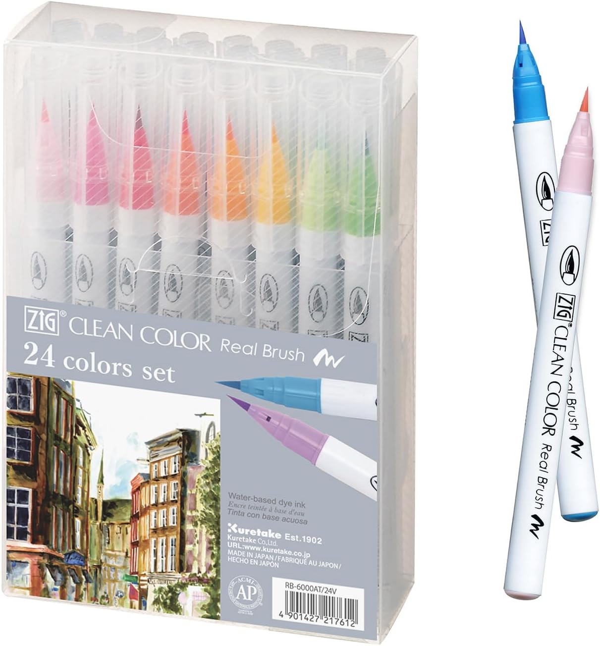 Kuretake Zig Clean Color Real Brush 24 Colors Set for Artists