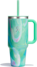 Hydro Flask 40 Oz Travel Tumbler with Handle and Straw - Jelly Green