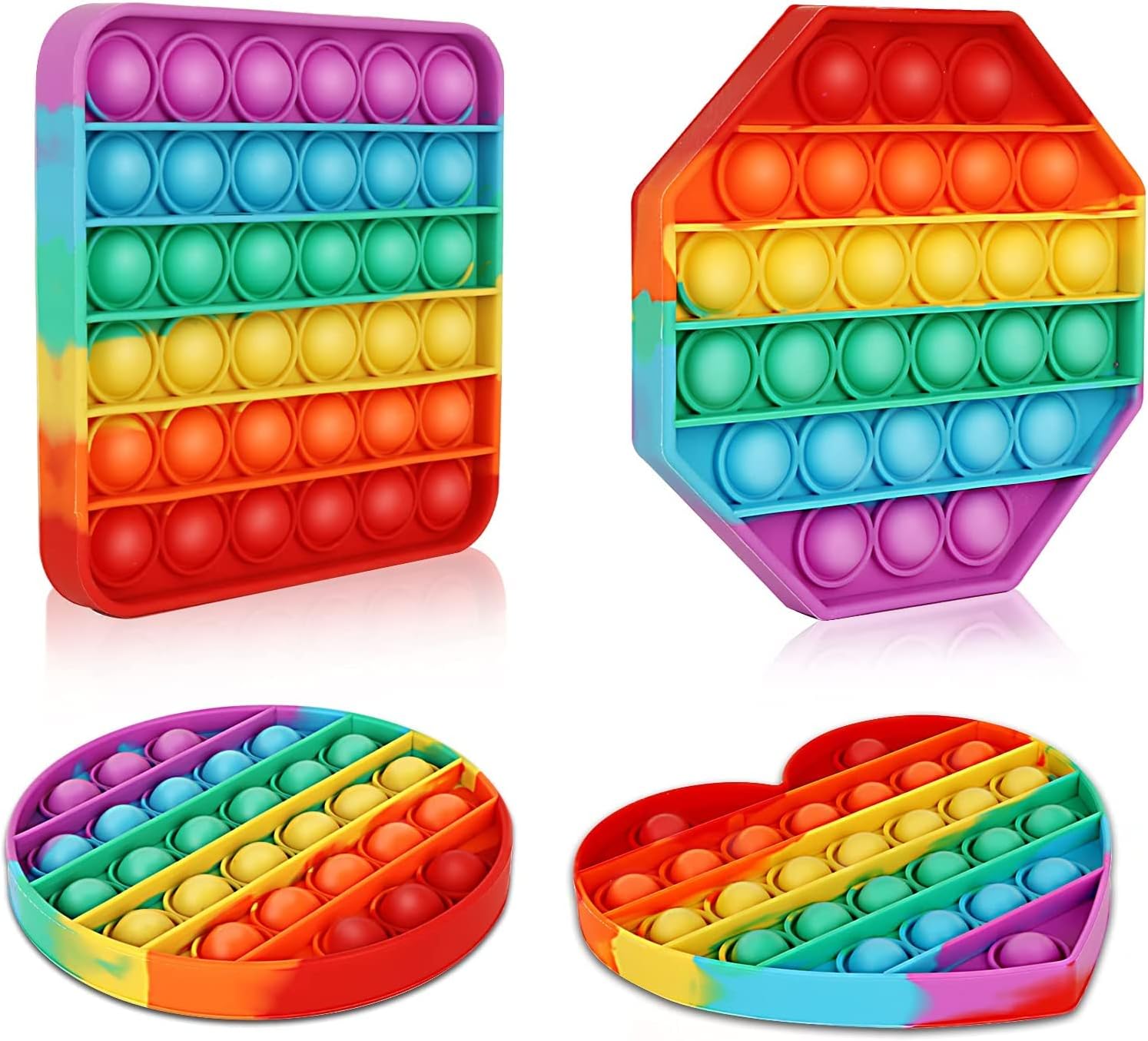 Rainbow Pop Its 4 Pack - Stress Relief Shapes