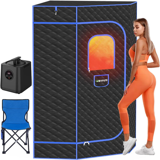 Compact Portable Home Sauna - 1200W Steamer, Gym & Yoga Use