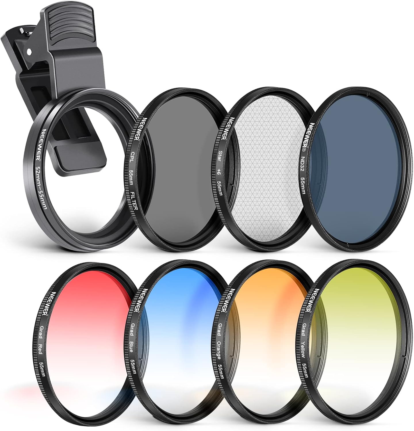 NEEWER 55mm ND/CPL/Effect Filter Set for Mobile Photography