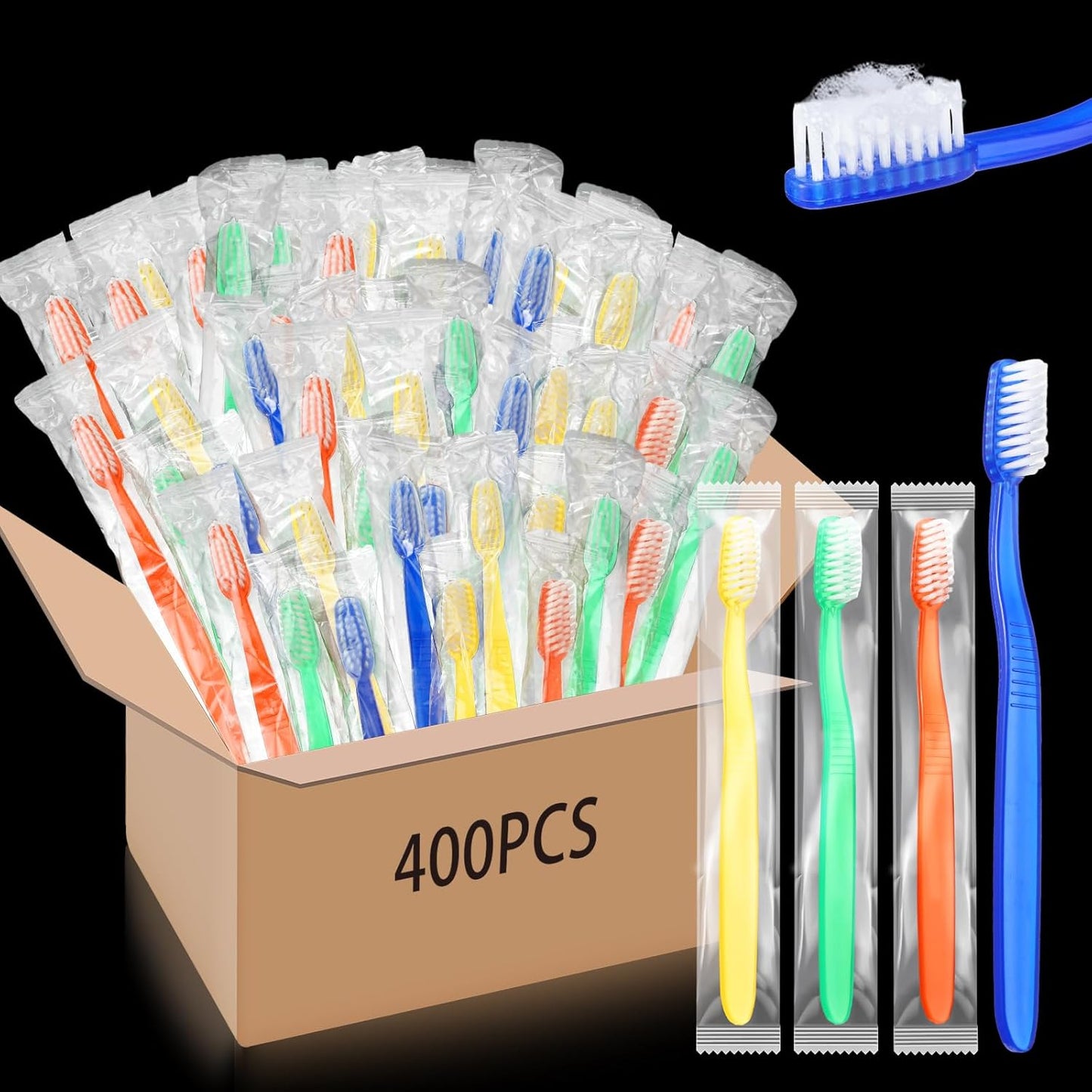 400 Pcs Prepasted Disposable Toothbrushes for Travel and Gifts