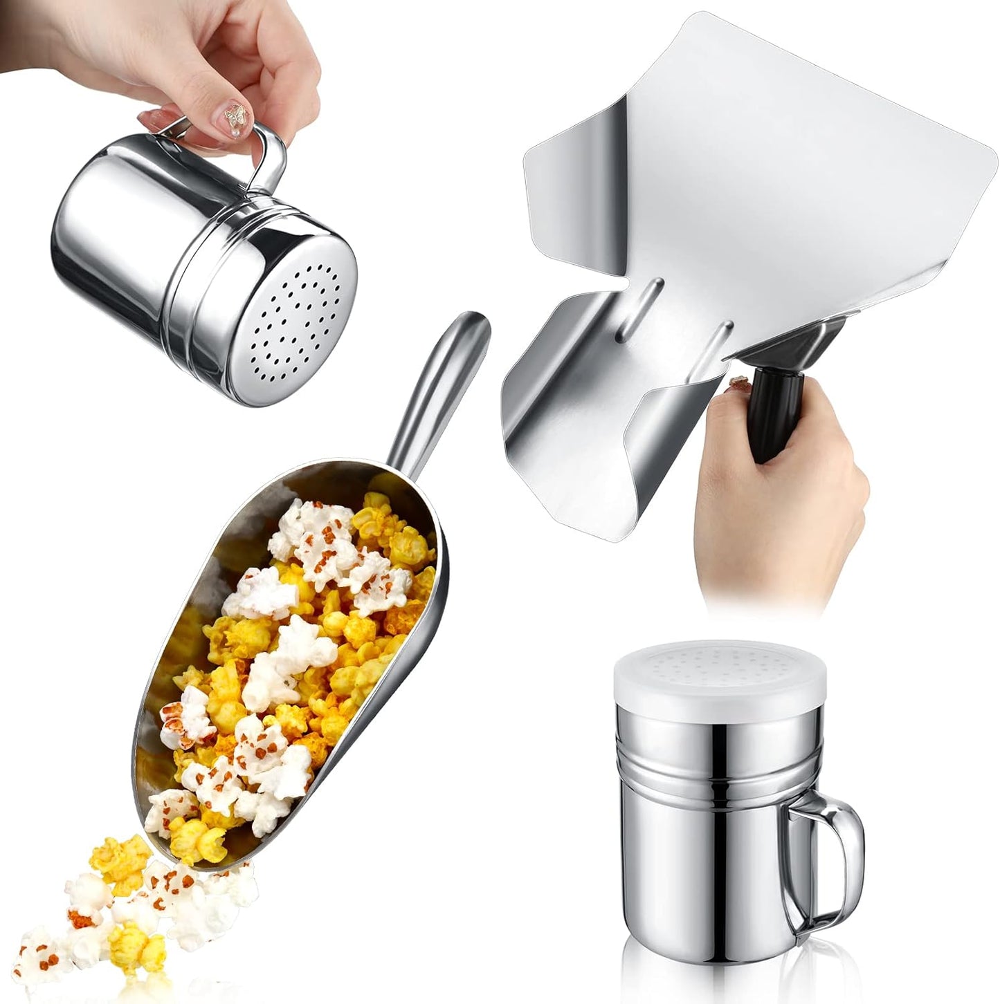 Multipurpose Aluminium Scoop Set for Snacks - Saffica