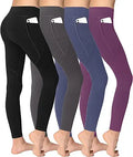 Girl Yoga Legging with Pockets for Workout Casual - 4 Pack fit