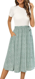 Relaxed Summer Midi Dress for Women by Zattcas Short Sleeve Style