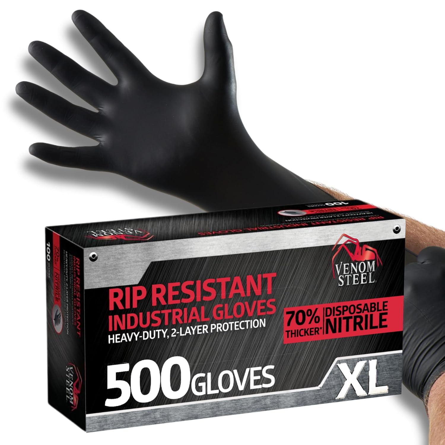 Venom Steel Nitrile Gloves - Heavy Duty, Latex Free, 6 mil Thick