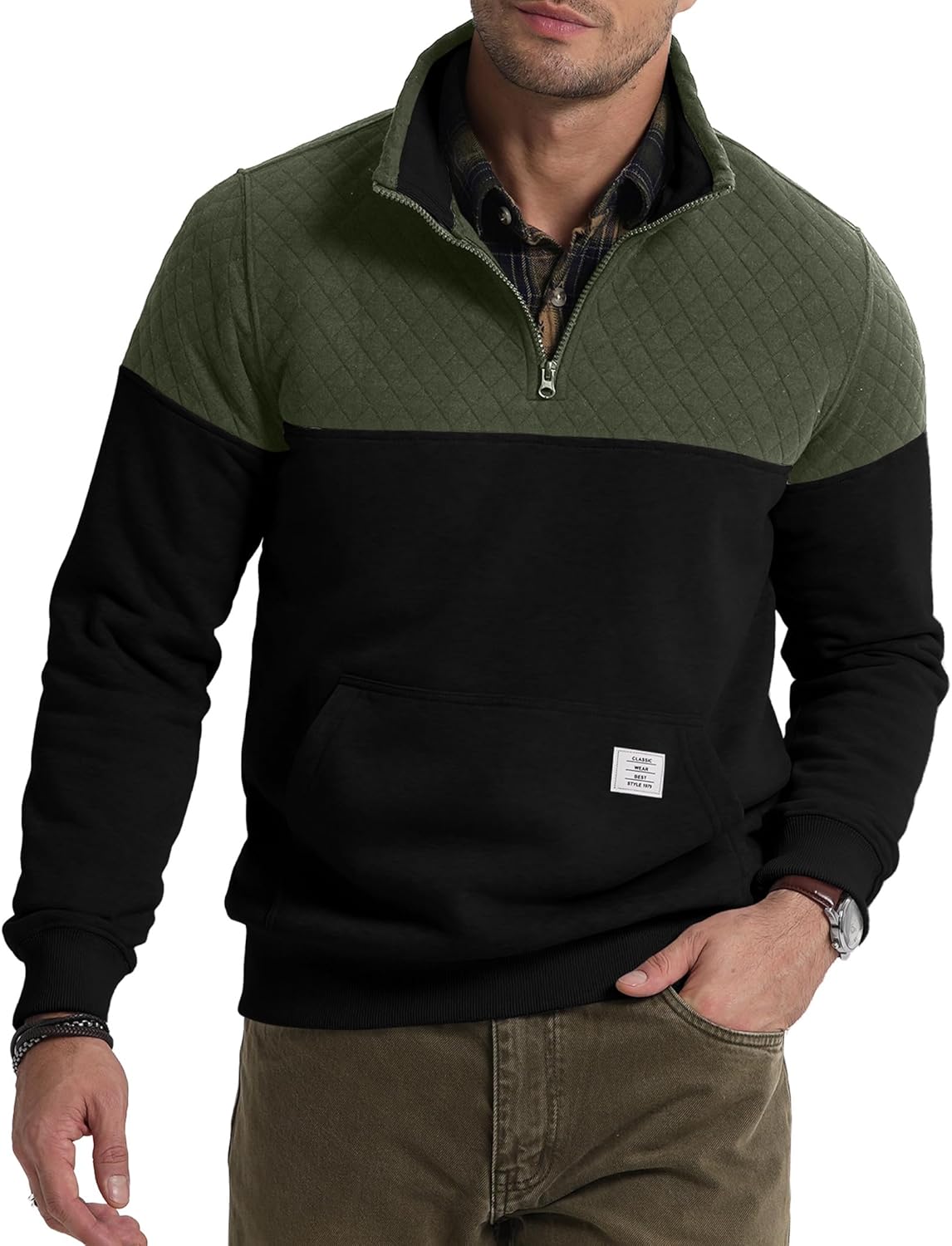 JMIERR Men's Quarter Zip Pullover for Stylish Comfort