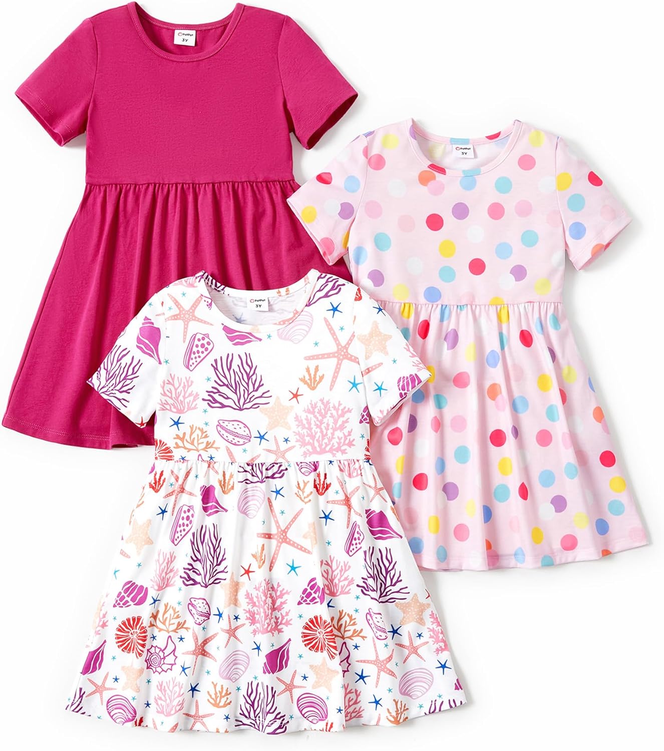 Toddler Girl Floral Skater Dresses 3-Pack for Summer Fun