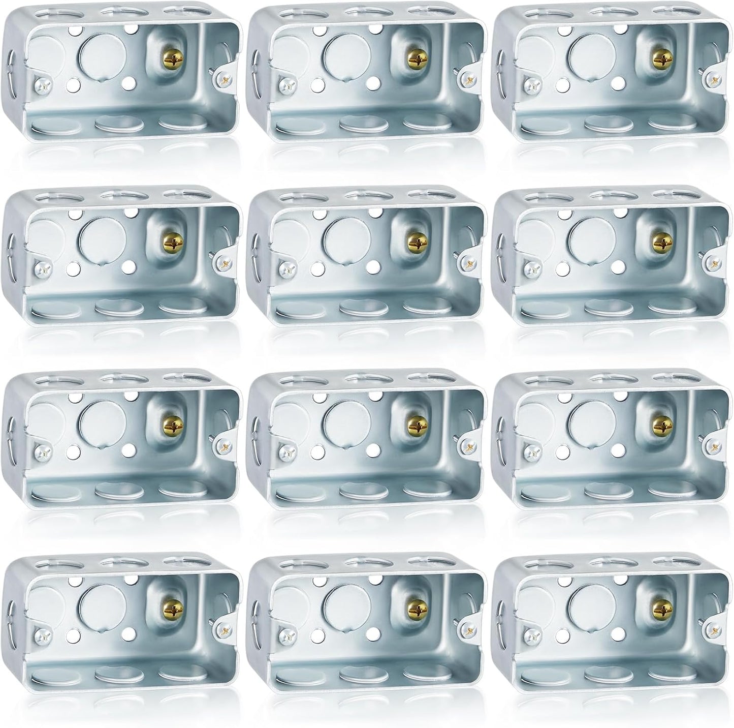 12 Pcs Electrical Box Junction Box Galvanized Steel Metal Boxes