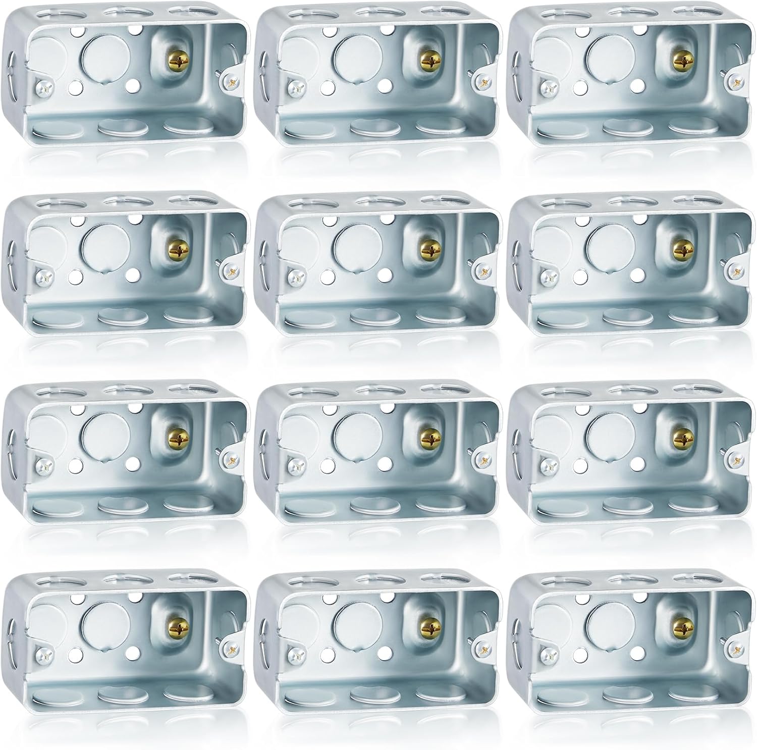 12 Pcs Electrical Box Junction Box Galvanized Steel Metal Boxes