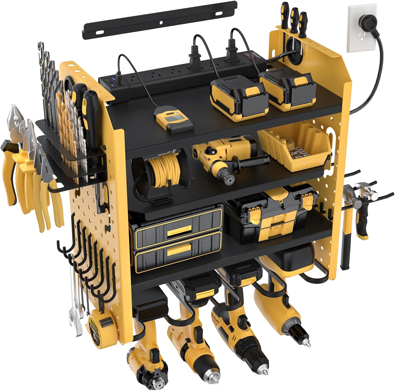 SUPERDANNY Power Tool Organizer with Charging Station for Garage