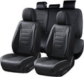 Car Seat Cover Black Full Set - Waterproof Nappa Leather Seat Covers