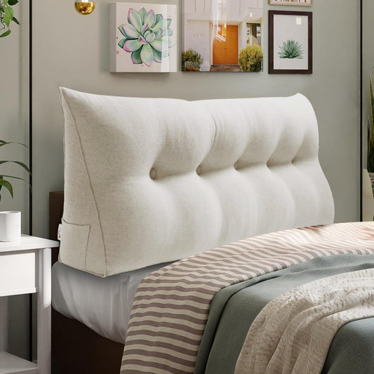 WOWMAX Headboard Pillow Queen Triangular Bed Wedge for Comfort
