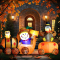 DomKom 6FT Lighted Inflatable Scarecrow Pumpkin Train - Yard Decor